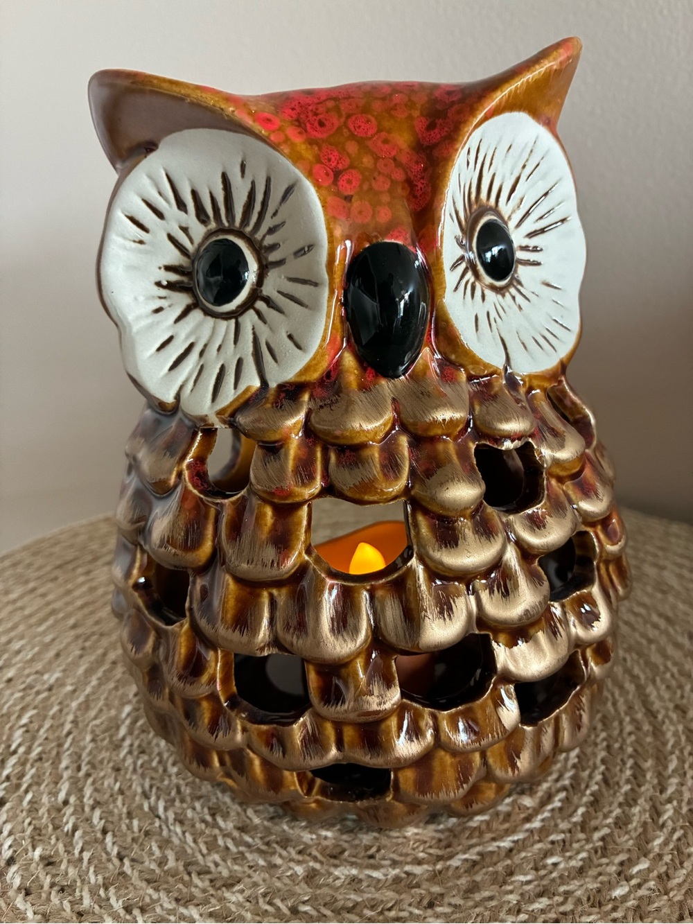 Hobby Lobby Metallic Ceramic Owl Candle Holder - Picture 7 of 8